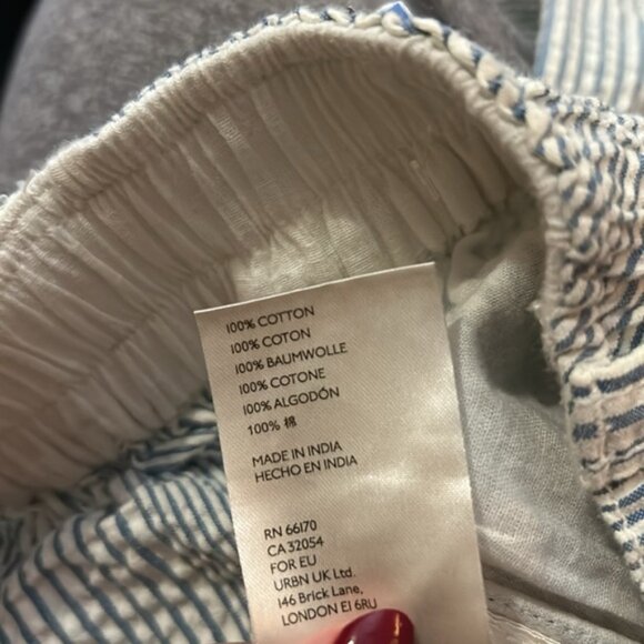 Free People Make A Stand Blue and White Striped Pant XS - Picture 10 of 10